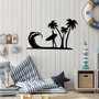 Wallity Surfer Accesorio de Pared de Metal Negro